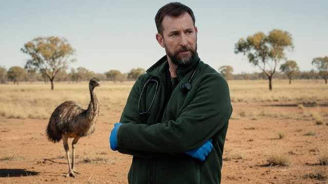 Noah Wyle credits a trash can lid for surviving an emu attack